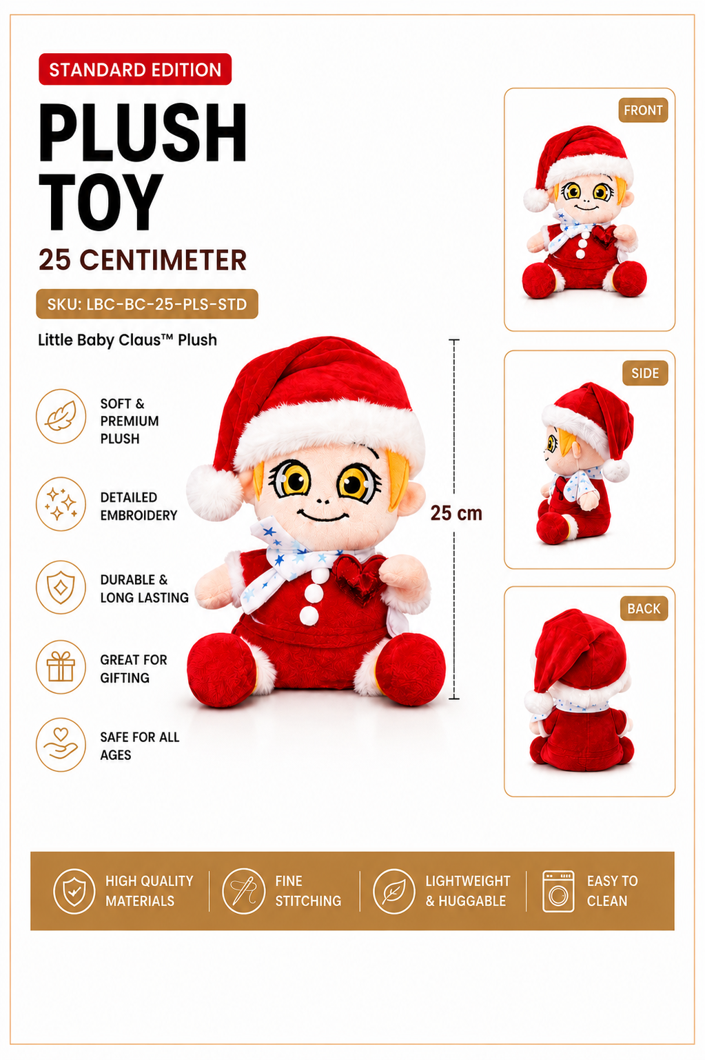 Little Baby Claus™ Premium Plush – 25 cm