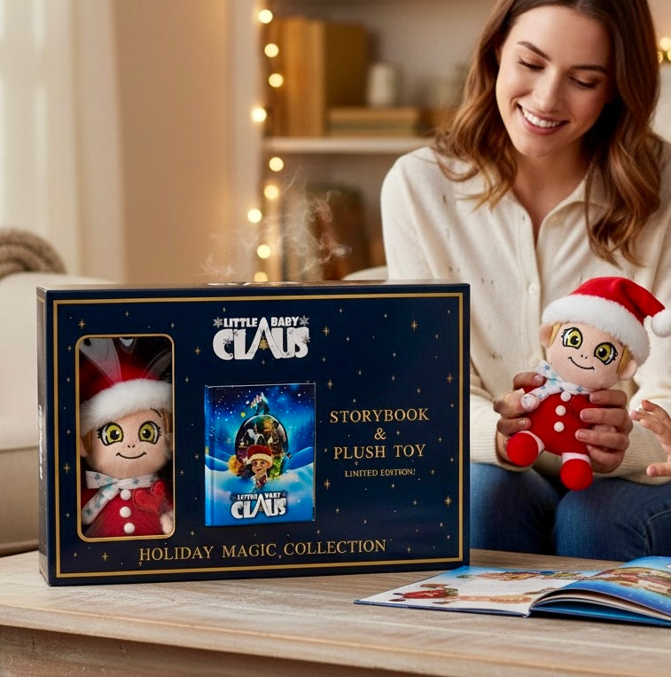 Little Baby Claus™ Storybook Gift Set – 20 cm Plush + Hardcover Book